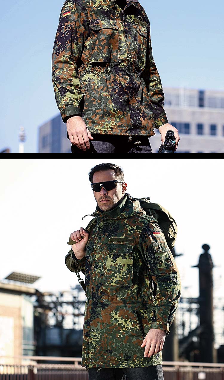 德军parka现役野战风衣 德斑军迷迷彩风衣 男士春秋长袖风衣 丛林作战