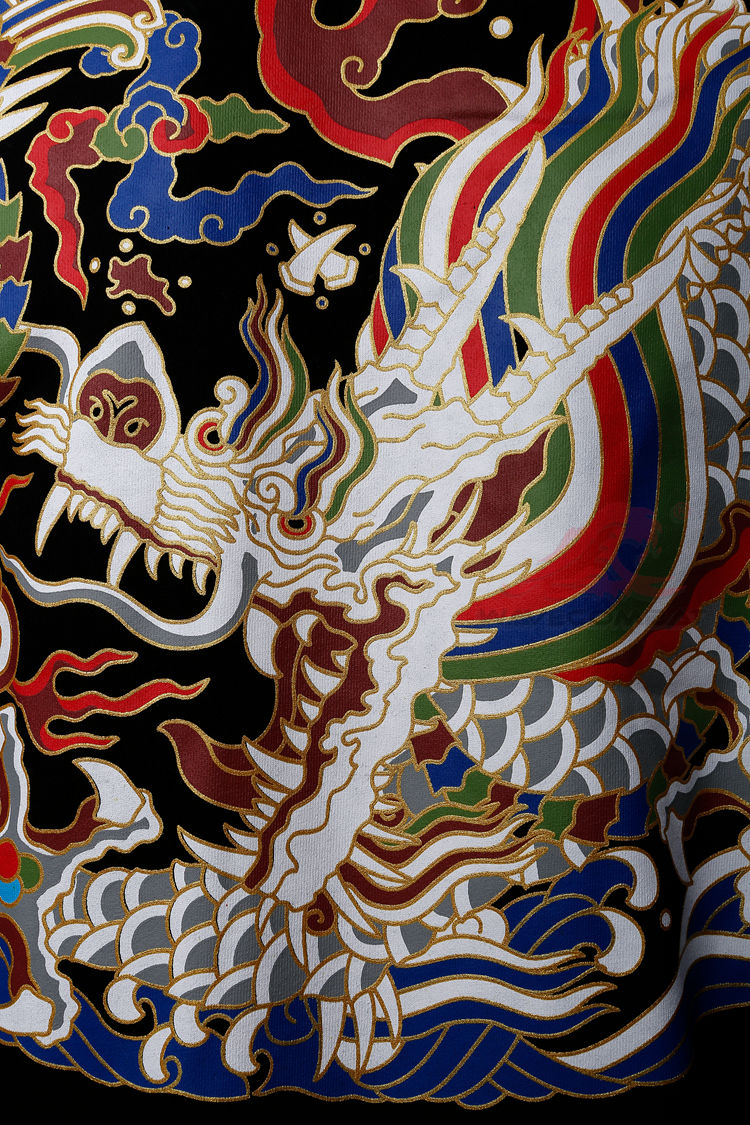 大明描金飞鱼纹云肩通袖襕套头卫衣