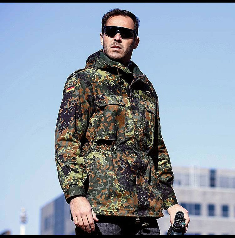 德军parka野战风衣 德斑军迷迷彩风衣 男士春秋长袖风衣 丛林作战服